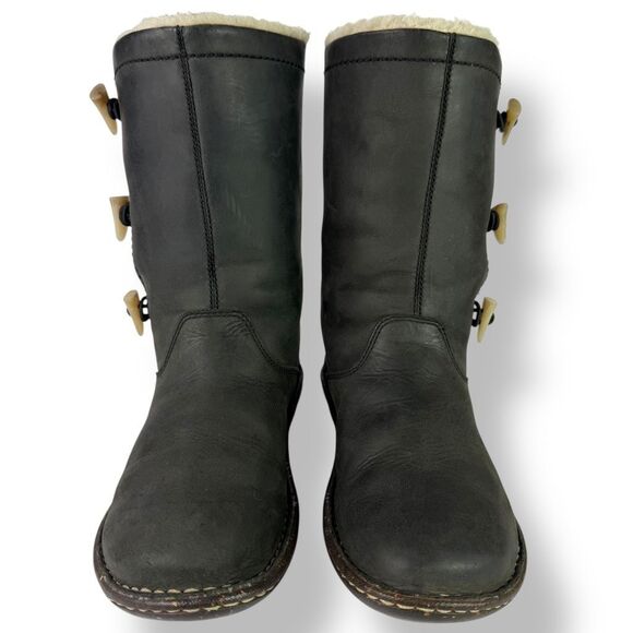 UGG Australia 5156 Vintage Y2K Black Leather Toggle Shearling Boots Women’s 8 - Picture 8 of 12